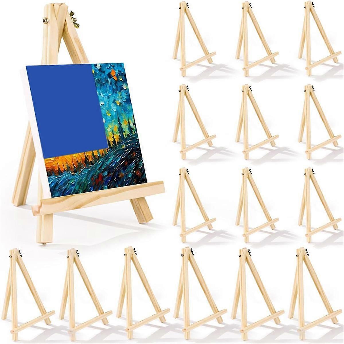 16Pack 9 Inch Wooden Easel for Painting Canvas, Art,Tripod,Painting Party Easel, Kids Student Deskt