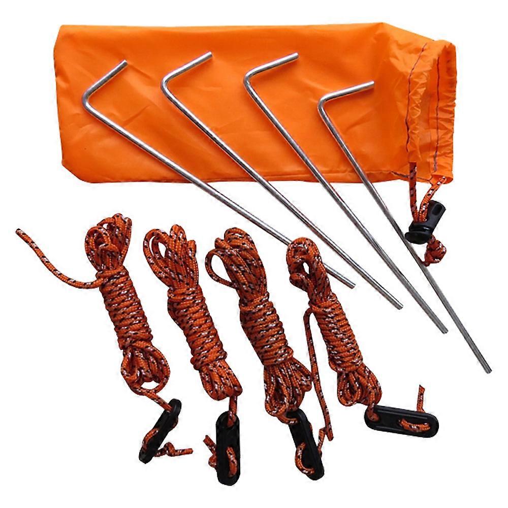 Non-Rust Camping Family Tent Pop Up Tent Stakes Ice Tools Heavy Duty 4 stuks, met 4 touwen en 1 draagtas