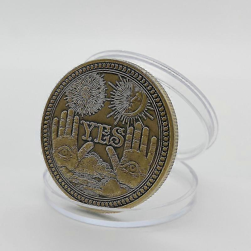 5pcs Yes No Decision Maker Coin - Commemorative Coin - Ancient Bronze Lucky Coin Stereo Relief Hard Yes Decision Coin No Commemorative Coin Skull PXCL