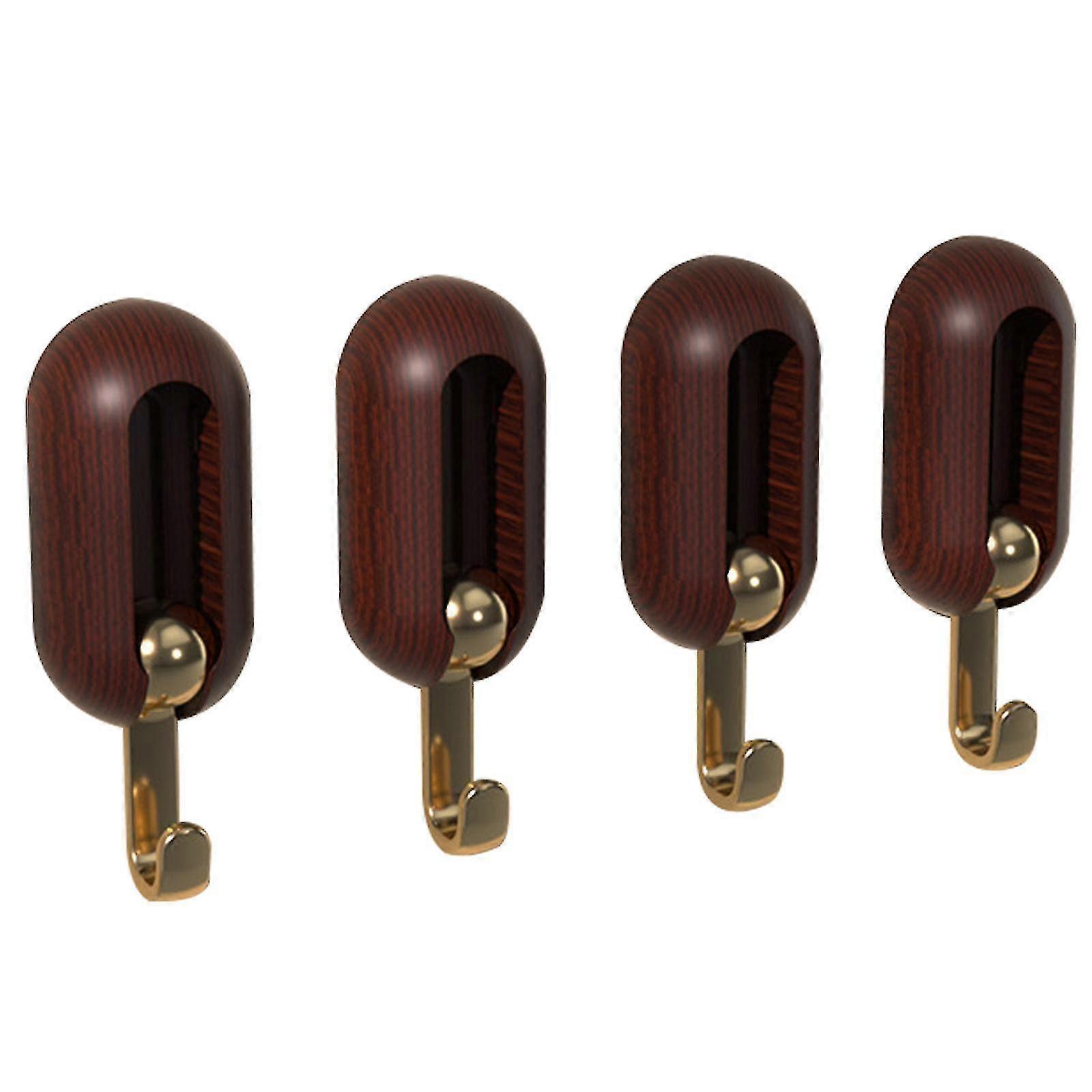 Hanger Hooks 4pcs Practical Wall Mounted Durable Adjustable Light Hanger Hooks Household Products-walnut