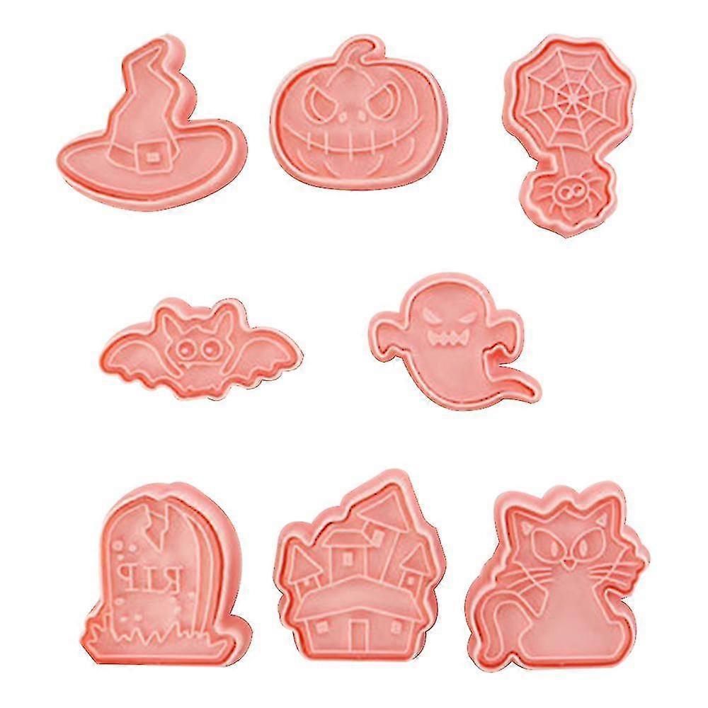 Cookie Cutters, 8 Styles 3d Pressable Biscuit Shapes Mold-pumpkin, Bat, Ghost