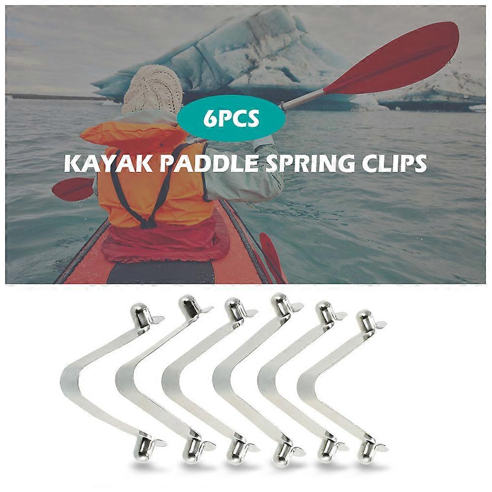 6pcs Kayak Paddle Spring Clips Tent Pole Clips Push Button Spring Snap Clip Locking Tube Pin