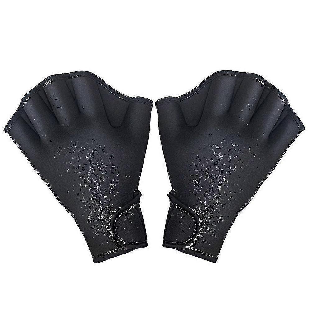 1 زوج السباحة قفازات المائية اللياقة البدنية مقاومة المياه أكوا صالح مجداف التدريب قفازات بلا أصابع