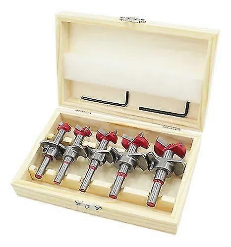 Wsoox 5pcs Adjustable Forstner Drill Bit Set, Professional Hinge Jig Drill