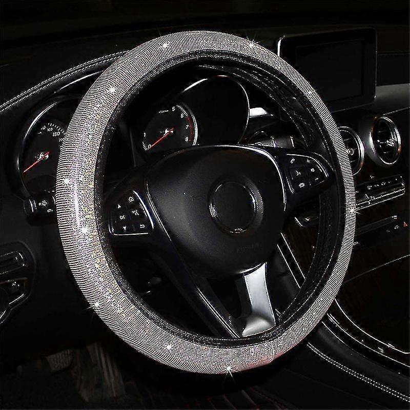 3kpl 15 tuuman timanttinahkainen ohjauspyörän suojus Bling Bling -kristallikiveillä