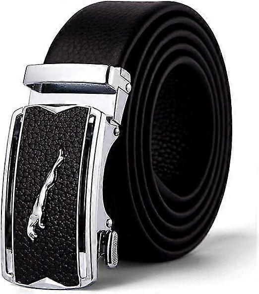 رجل حزام جلد طبيعي أحزمة السقاطة للرجال، أنيقة جاكوار المعادن الأبازيم انزلاق التلقائي حزام الخصر الأعمال اللباس الدعاوى الجينز عارضة ل B