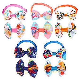 10pcs Decorative Pet Bow Tie Festival Pet Collar And Headgear Party Pet Supplies