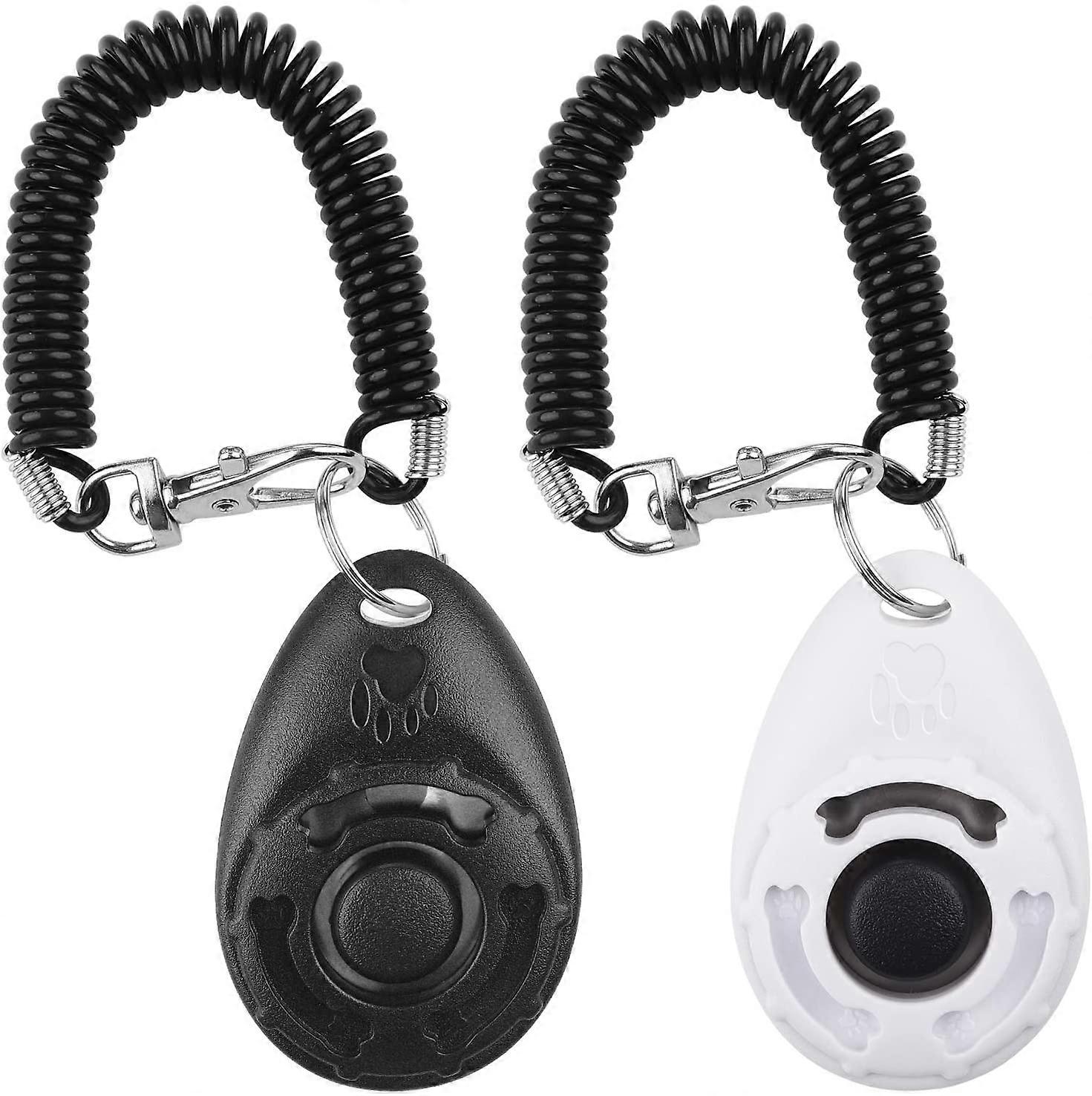 Dog Clicker, [ 2 PCS, Multi-Color] Training Clicker with Wrist Strap for Dog Cat Horse