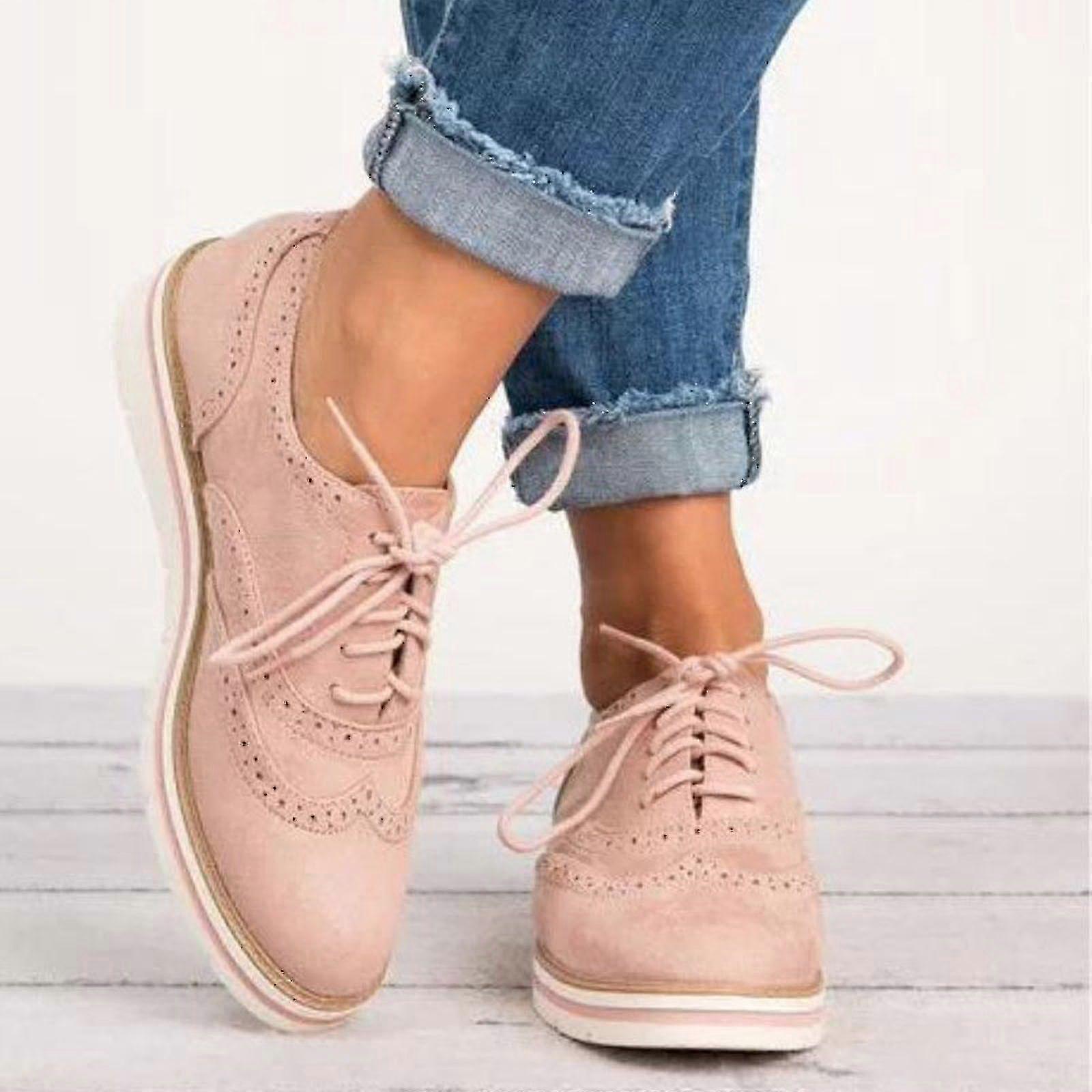 Γυναικεία Flat Oxford Brogue Lace-up Γόβες Γραφείο Sneakers Παπούτσια Tw