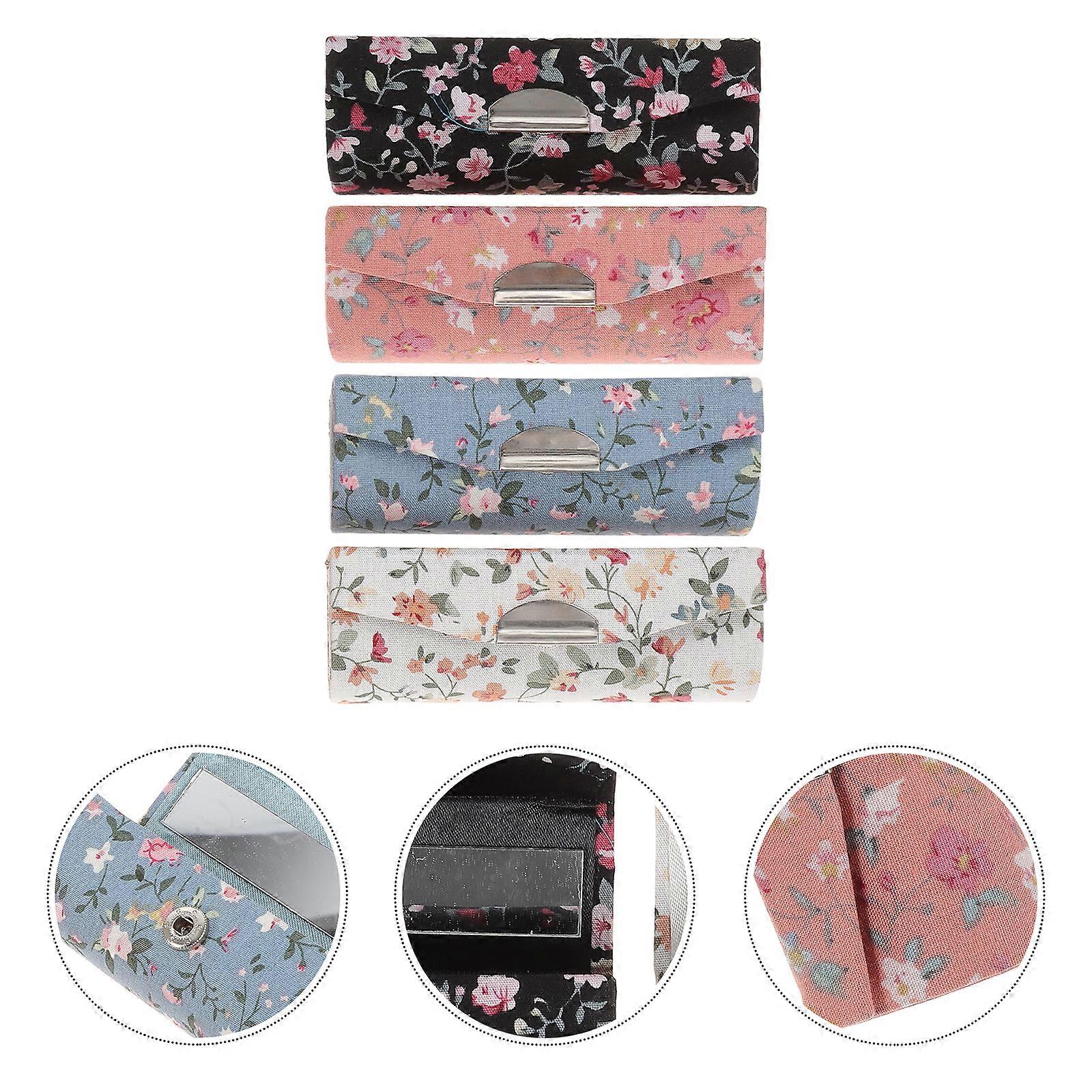 Joblot 36 Pcs Embroidered Lipstick Case With Mirror - New Wholesale Lot, Silk, Multi-Colored