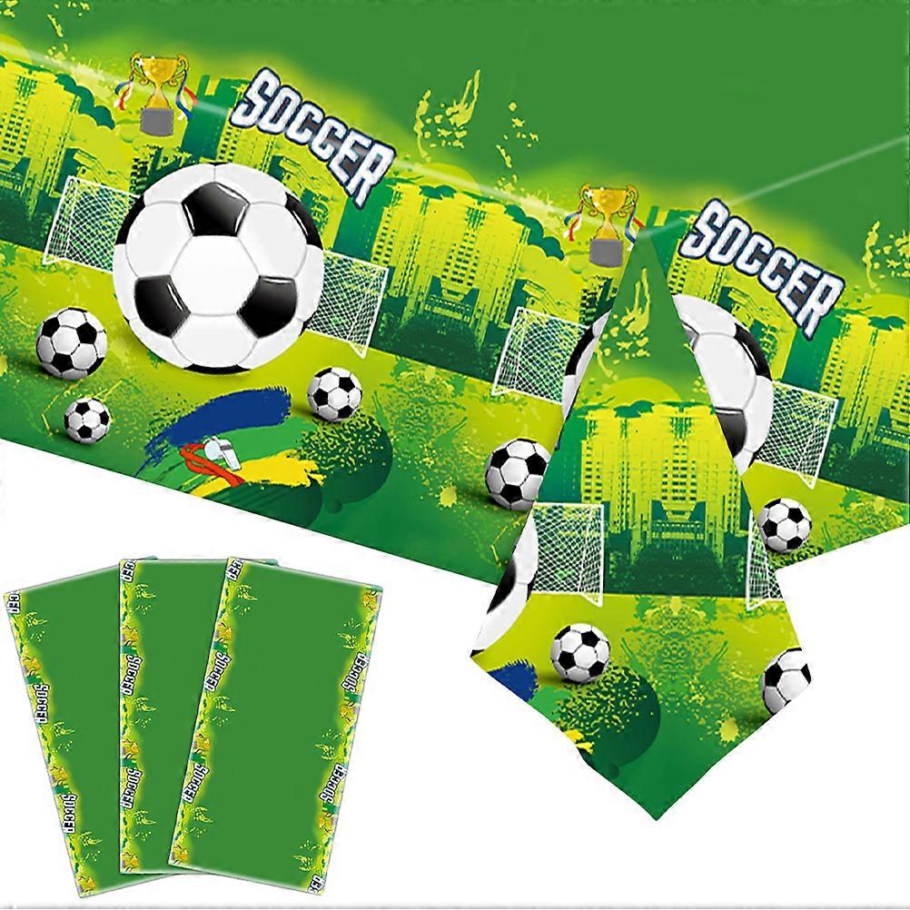 3pcs Disposable Tablecloth Table Runner Football Pattern Buffet Table Cloth