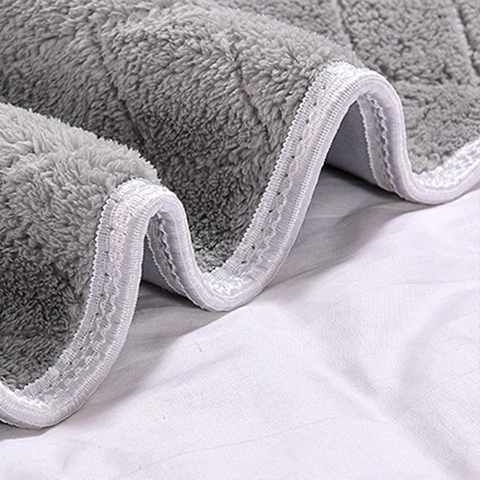 Electric Heated Throw Soft Fleece Grey Over Blanket Digital Controller