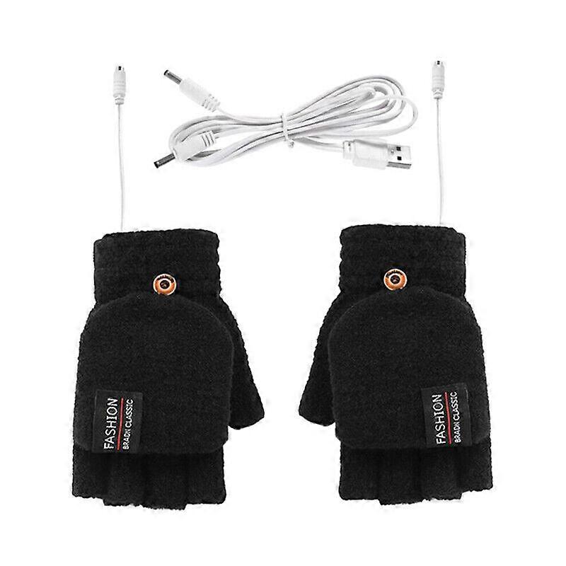 Talvi sähkö ladattavat lapaslämmitteiset käsineet täysi ja puoli sormenlämmitin USB