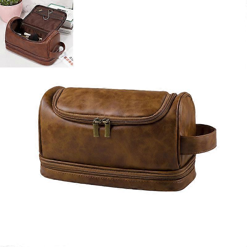 Travel Toiletry Bag, PU Leather Toiletry Bag with Hanging Hook
