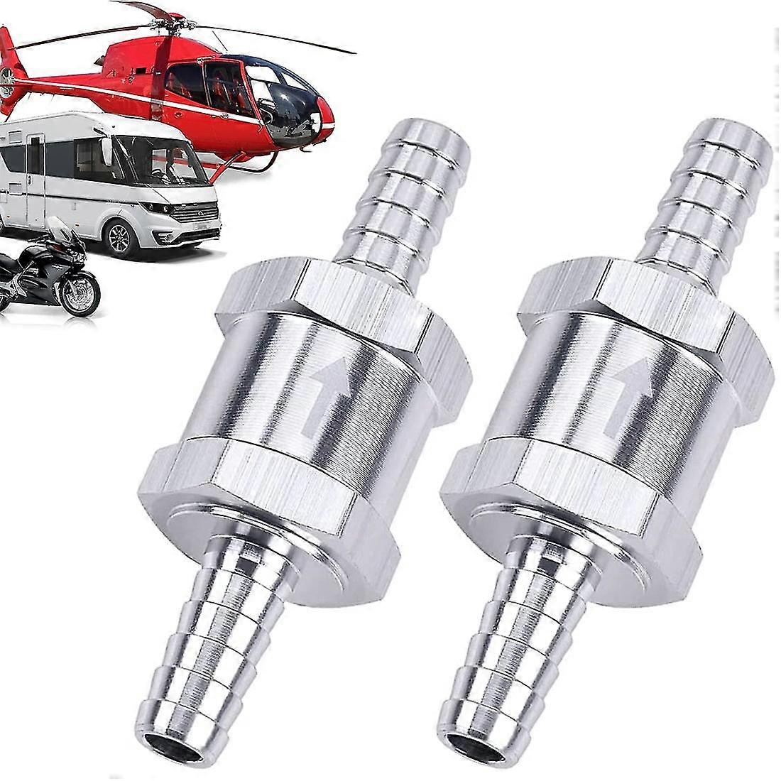 2-Pack Aluminum Check Valve – One-Way Non-Return Valve For Fuel, Oil, Gas (10mm / 3/8 Inch)-595865