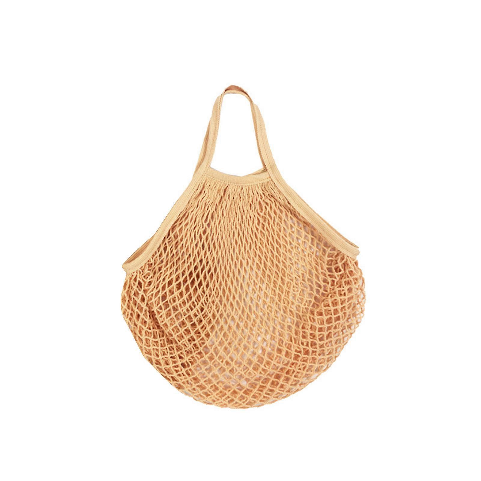 Breathable Mesh Produce Bag with Handle Cotton Shopping Handbag Mesh Bag for Dorm