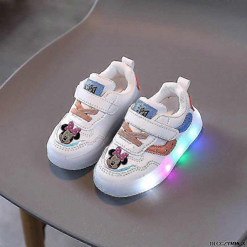 Mickey Minnie Led Ayakkabılar Erkekler İçin Led Işıklı Yumuşak Alt Spor Ayakkabı Parlayan Tenis Kızlar Çocuklar İçin Aydınlık Yürümeye Başlayan Çocuk Ayakkabıları