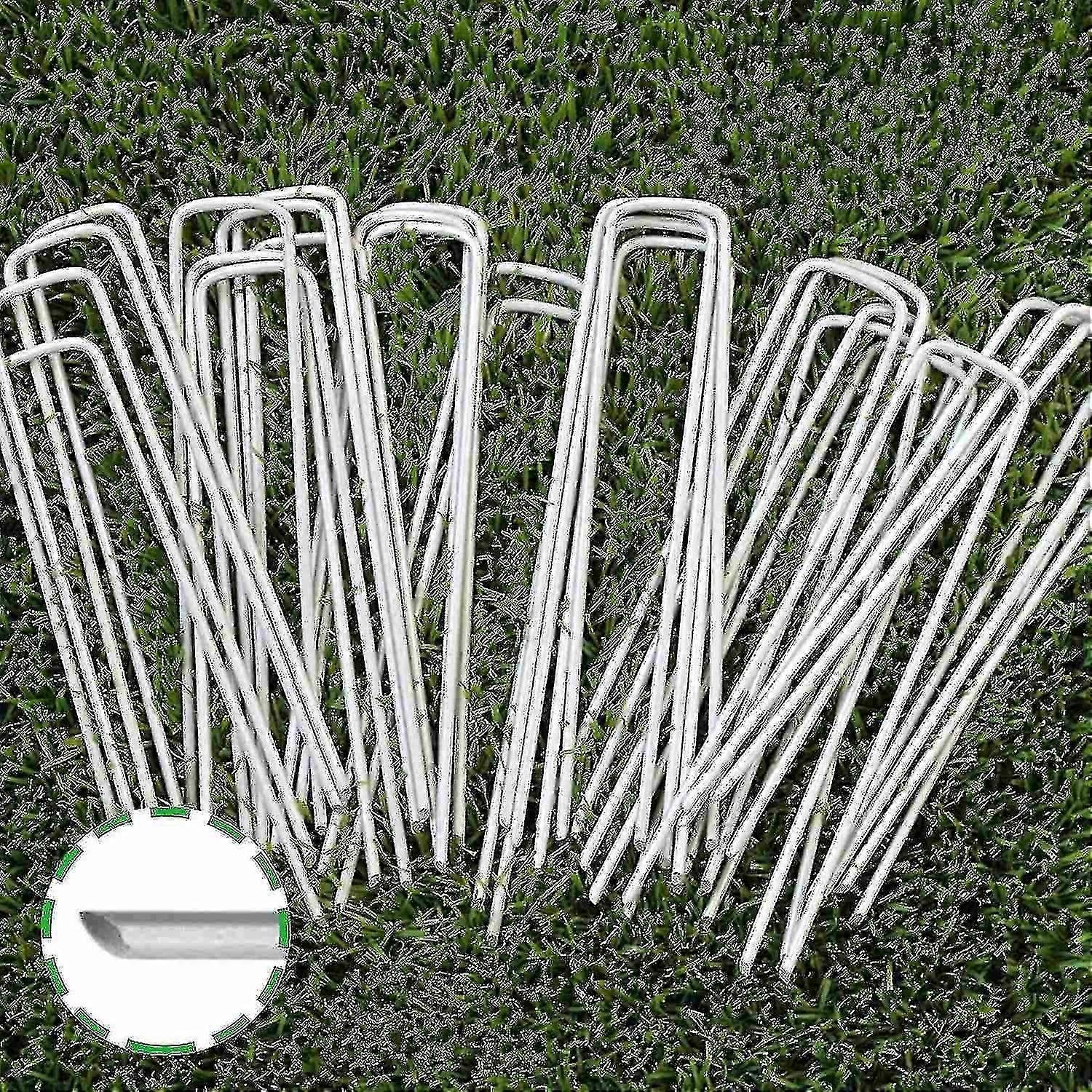 6 Inch En Stakes Galvanized Staples, U-type Turf Staples For Artificial Grass, R Sod Pins Stakes (50