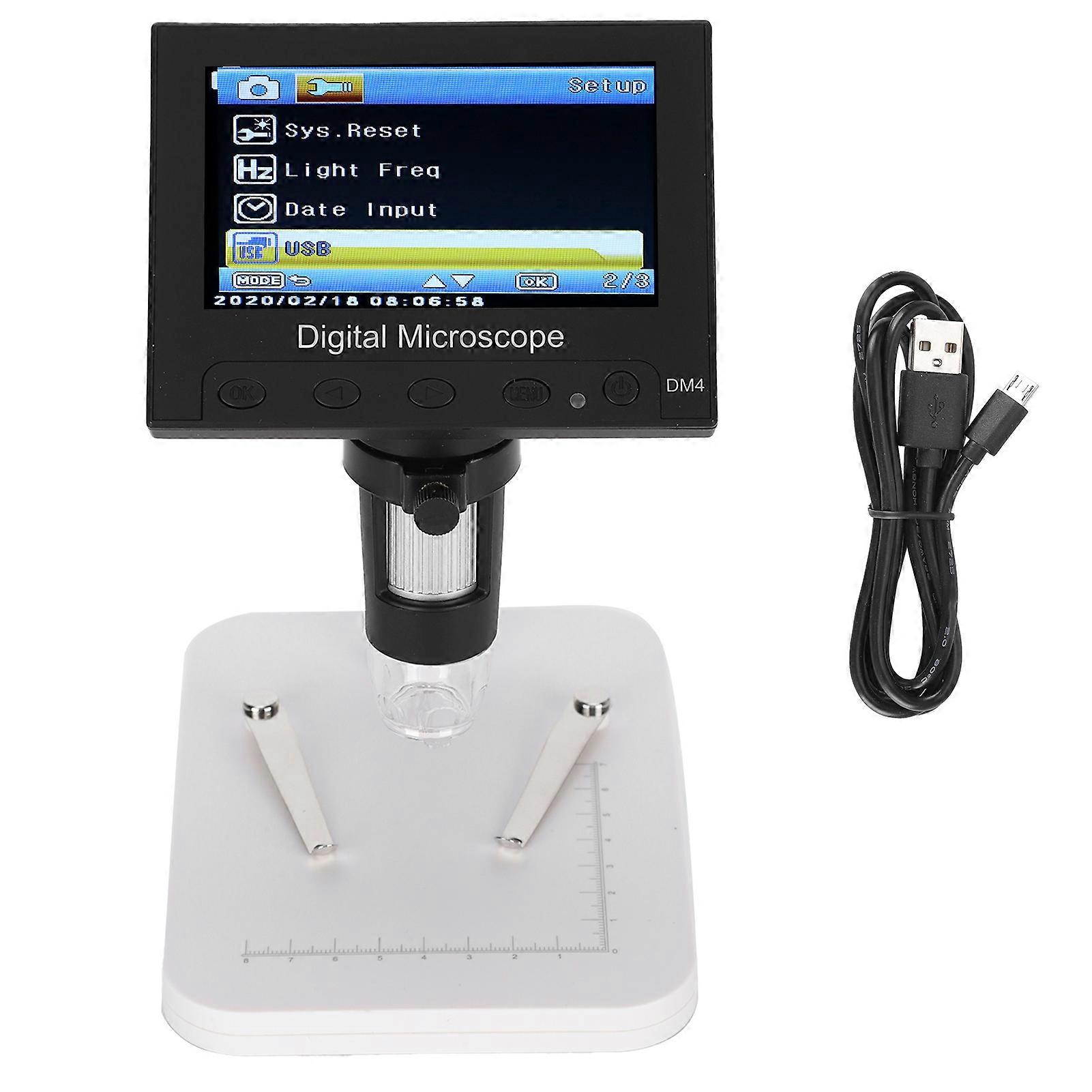 4.3in DM4 1000X 2.0MP USB Digital Electronic Microscope 8 LCD Display VGA Magnifier