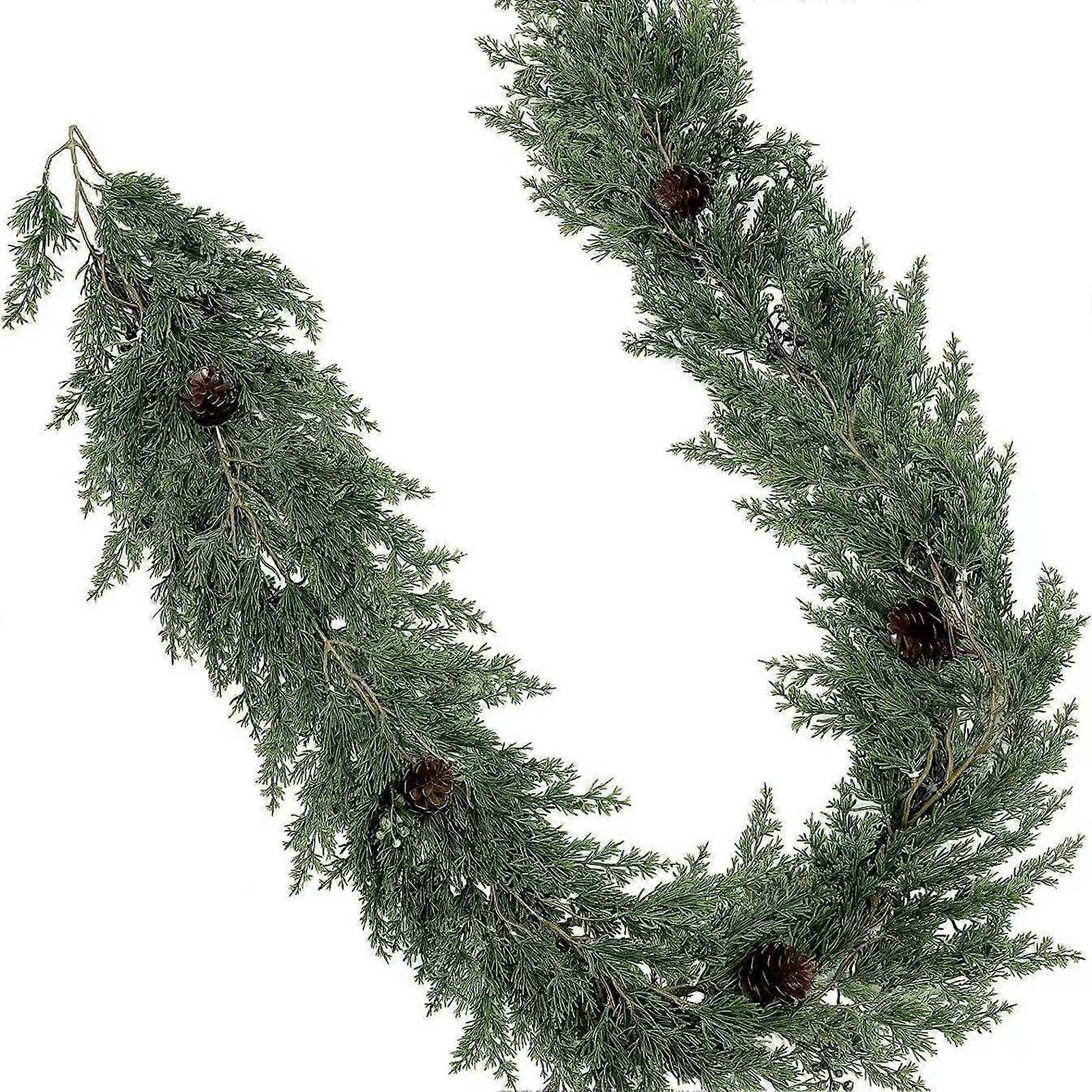 2m Xmas Garland Decorations Artificial Pines Garland for Holiday Decor Mantles Fireplaces Table Home Decor