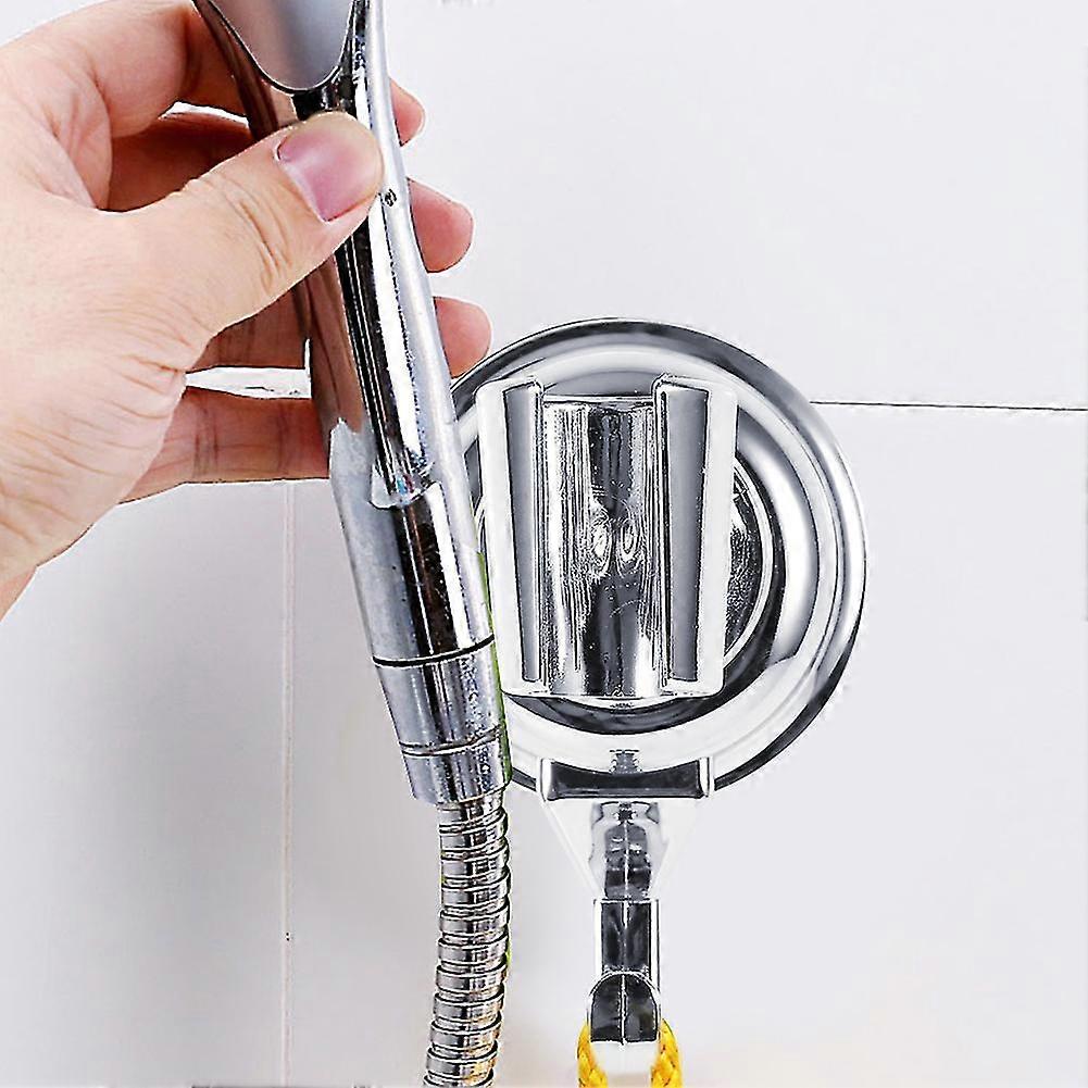 Adjustable ABS Bathroom Shower Head Base Bracket with 360 Degree Rotation and Suction Cup Support