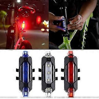 Jubee 4 Color Led Bike Luz trasera trasera USB recargable 4 modos Parpadeante Advertencia de seguridad Luz trasera Kit de luz trasera