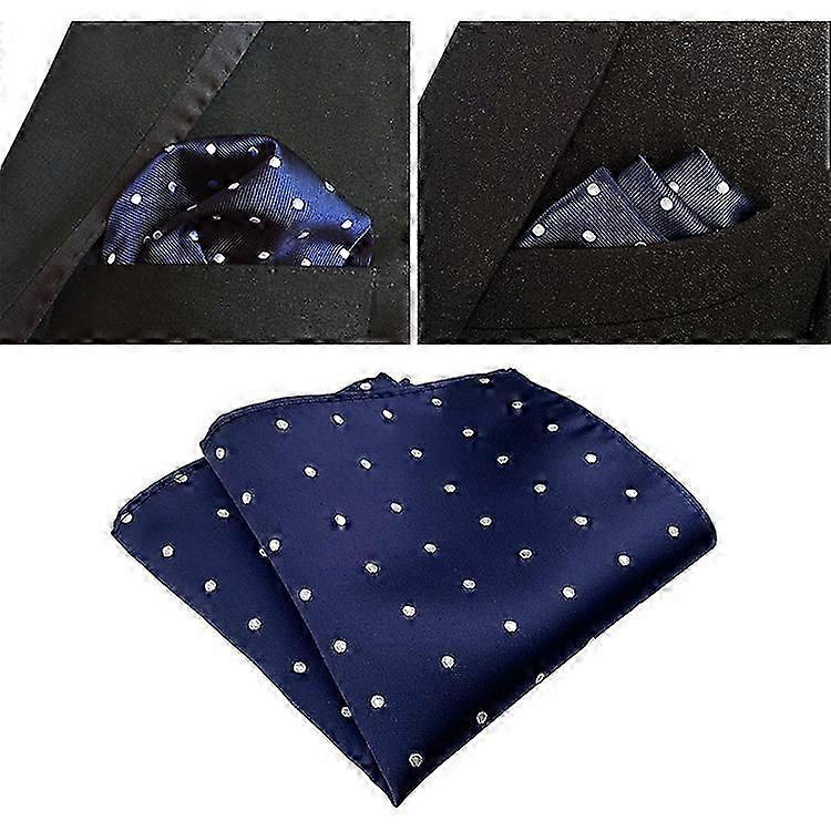 2pcs Mens Pocket Squares Polyester Silk Handkerchiefs Vintage Hankies Square