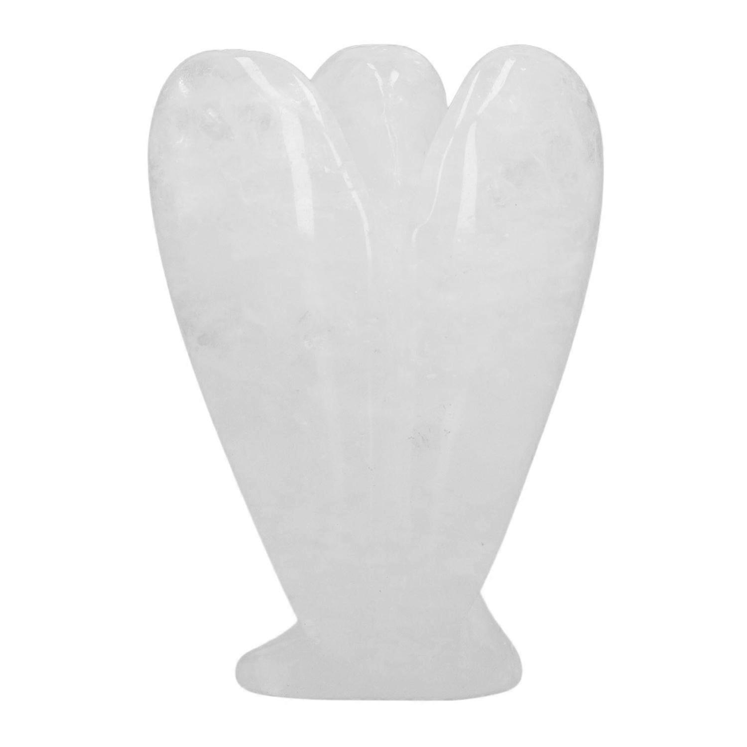 Crystal Angel Figurine 2 Inch Guardian Angel Statue Soothe Mood Pocket Healing Stone White Crystal 
