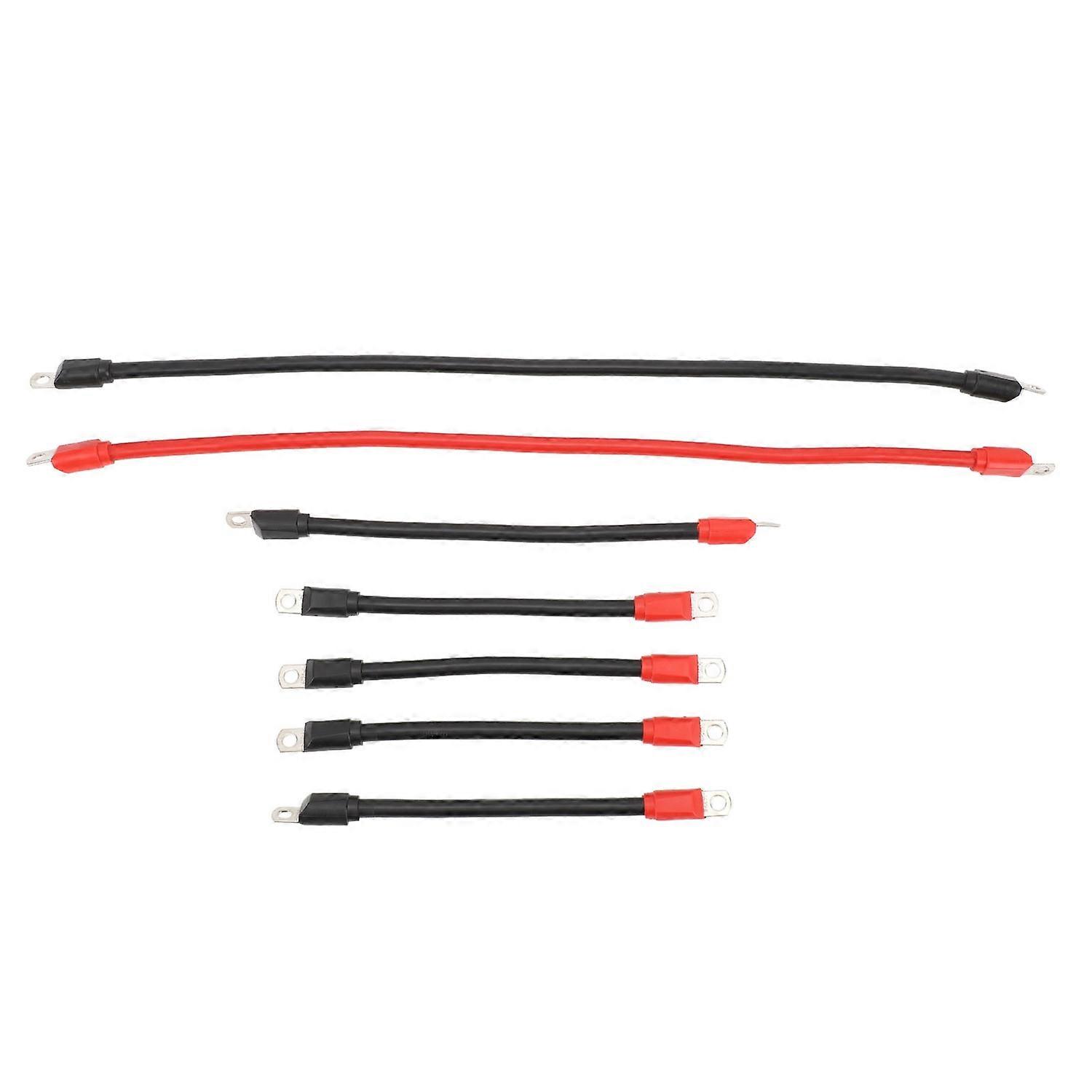 7Pcs 4 Gauge Golf Cart Battery Cables Pure Copper Wiring Kit with Heavy Duty Lugs for DC AC36V48V Go