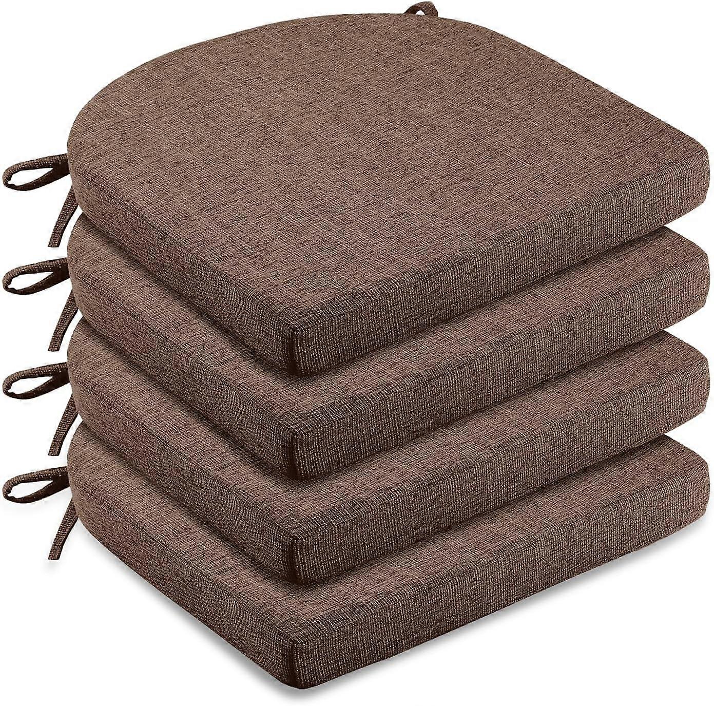 Dining Chair Cushions 4 Pack, Memory Foam Pads with Non-Slip Backing