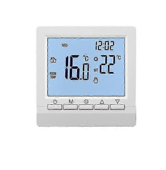 Temperature Controller ，Thermostat With Backlight Lcd Screen Wall Room Heating Temperature Controller -white Light