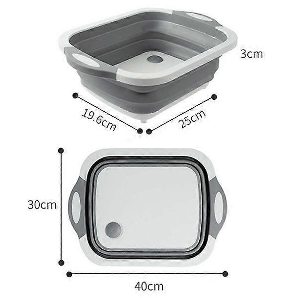 4 IN 1 Kitchen Foldable Cutting Board Sinks Drain Basket Chopping Boards