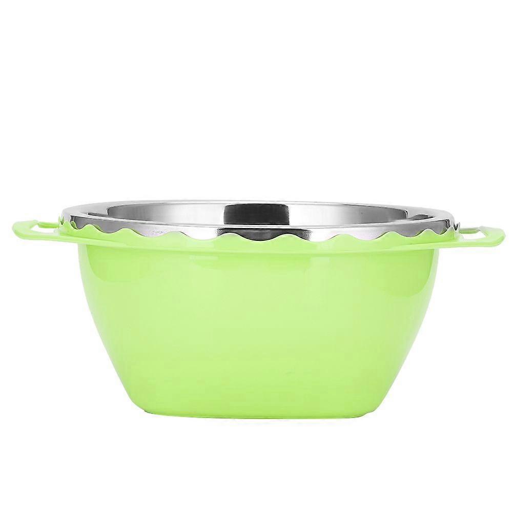 Home Kitchen Double-layer Drain Basket Rice Fruit Filter Washing Cleaning BasinGreen