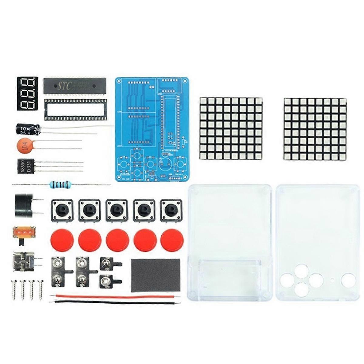 Mini Pixel Game Console Production Kit Retro Classic Game Console DIY Electronic Soldering Welding Tranning Kit,B