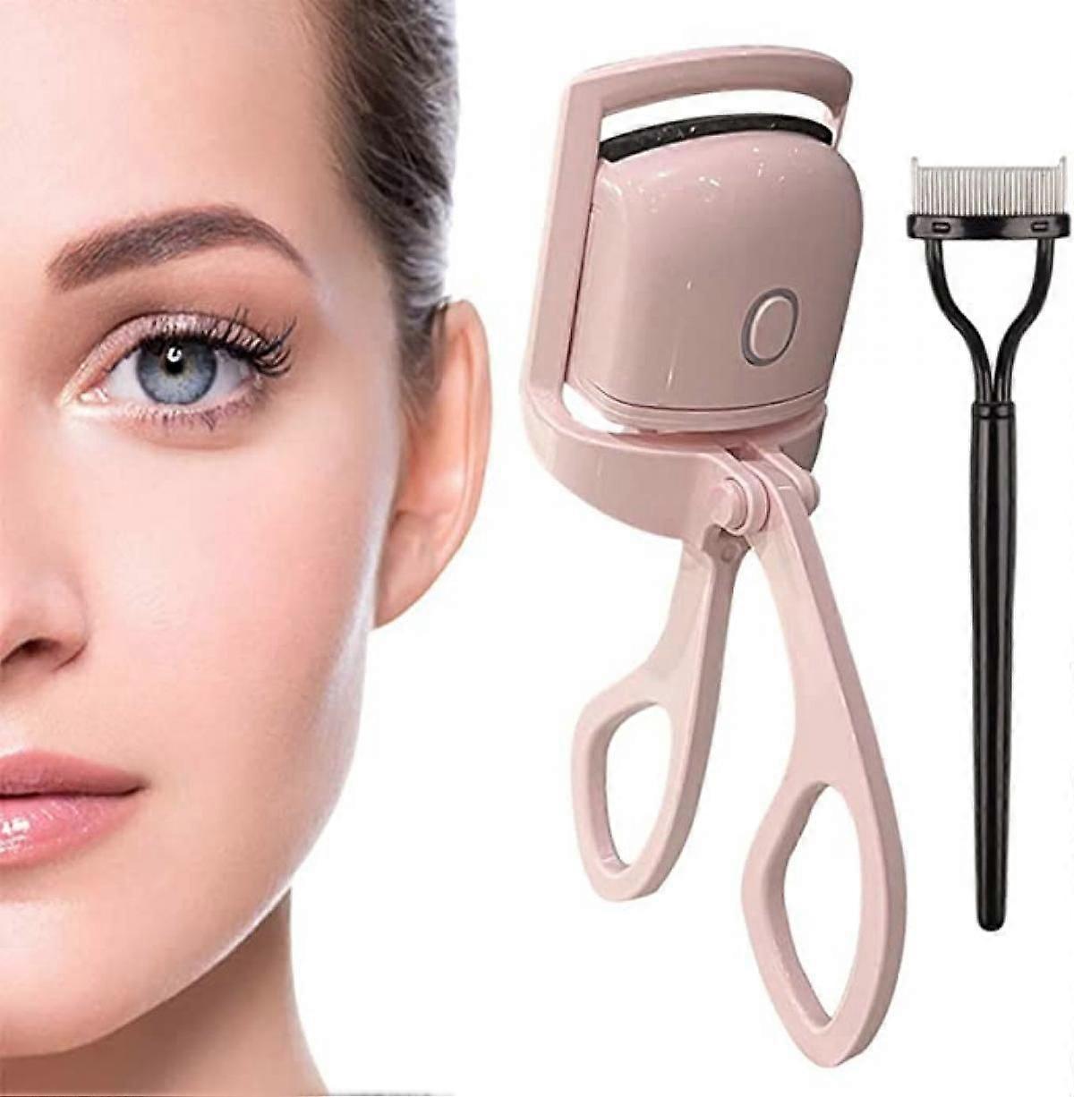 Heated Eyelash Curlers, USB Rechargeable Electric Eyelash Curler, 2 Heating Modes Eyelash, Handheld Lash Curler for Curl Long