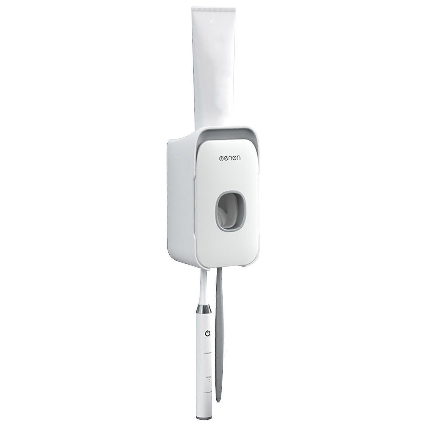 Automatic Toothpaste Squeezer with Holder, Multifunctional Design, Gray, MNYGQ-336, Punch-Free, Easy-to-Use Toothpaste Dispenser for Daily Use