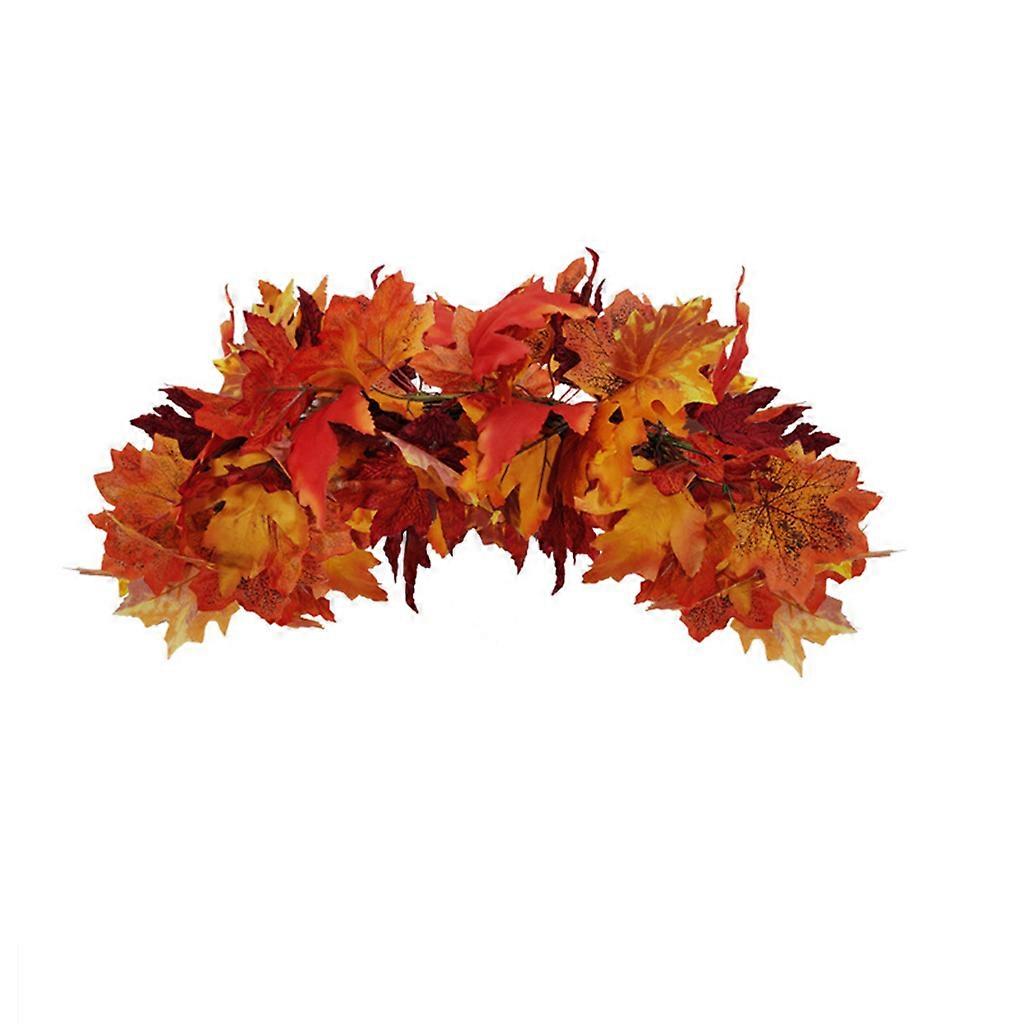 Simulation Maple Leaf Garland Artificial Flower Wreath Harvest Festival Decor