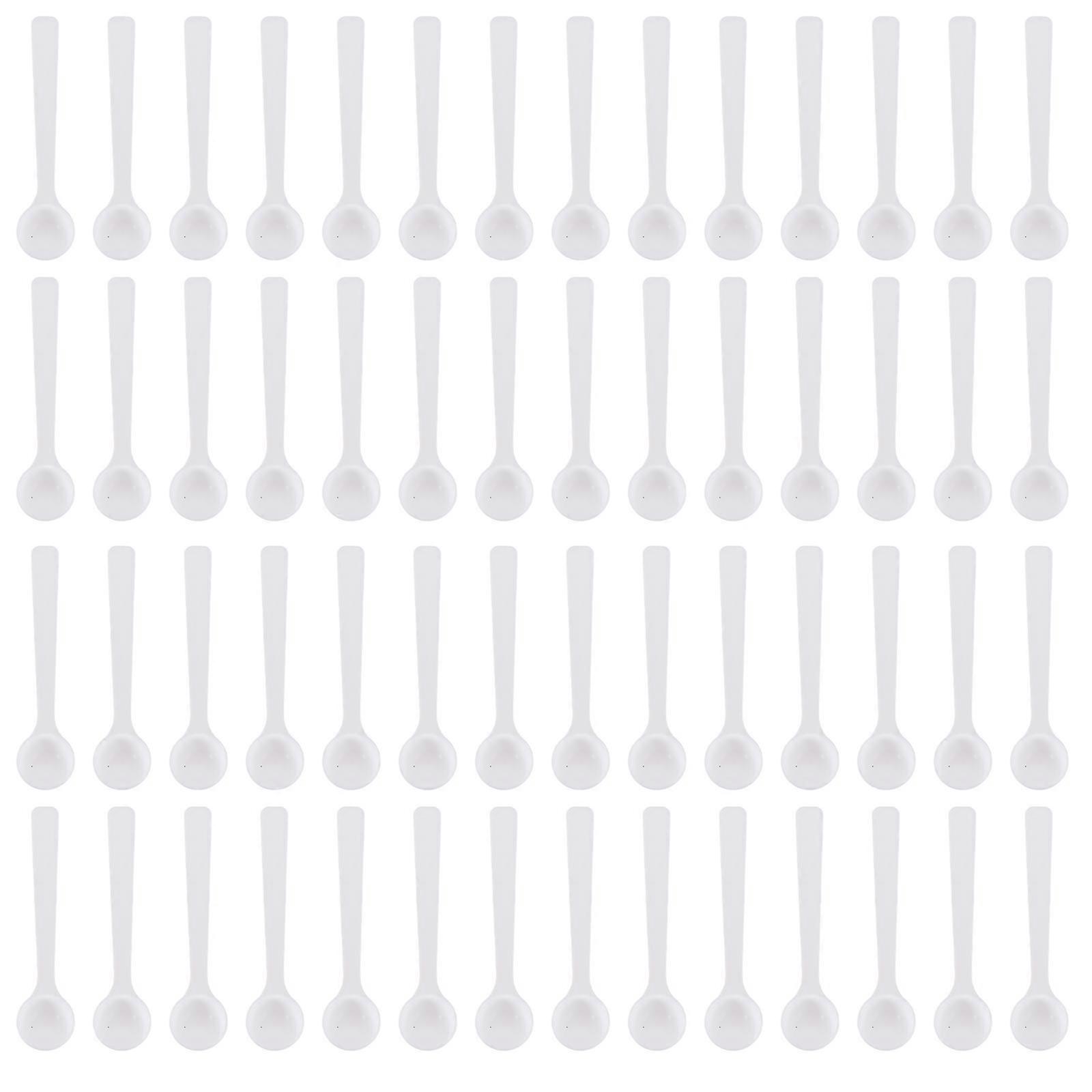 100Pcs Plastic Measuring Spoon Powder Spoon Long Handled Cosmetics Scoop