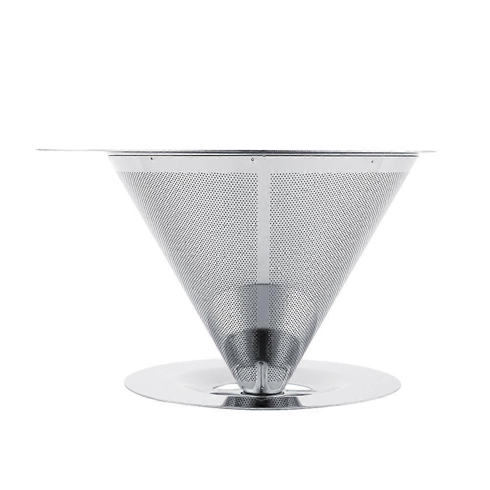 Stainless Steel Coffee Filter Reusable Double Layer Brew Dripper with Cup Stand(#2)