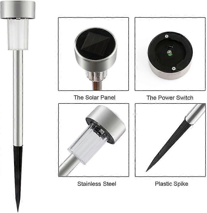 5 solar garden lights white