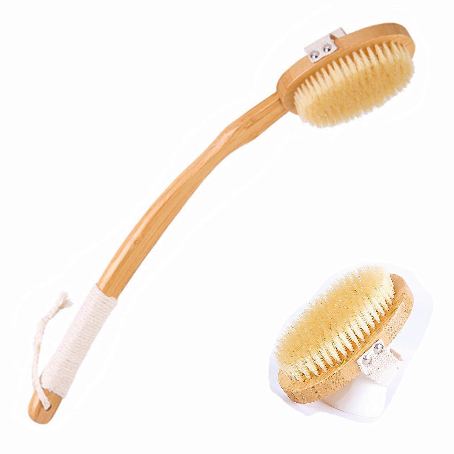18.7" Detachable Long-Handled Body Brush with Soft Bristles for Easy Cleaning and Shower Use