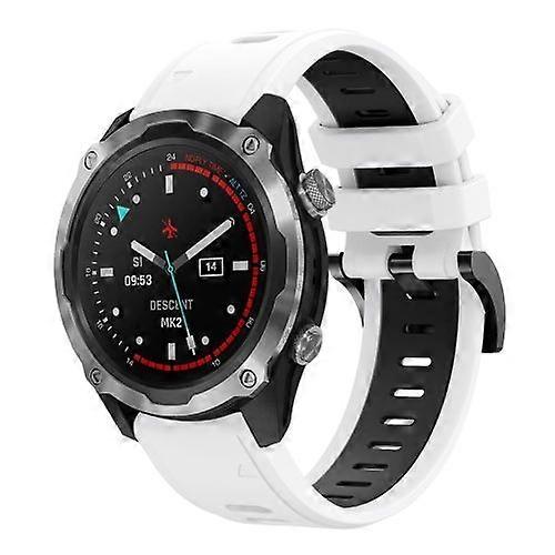 For Garmin Descent MK 2 26mm Two-Color Sports Silicone Watch Band