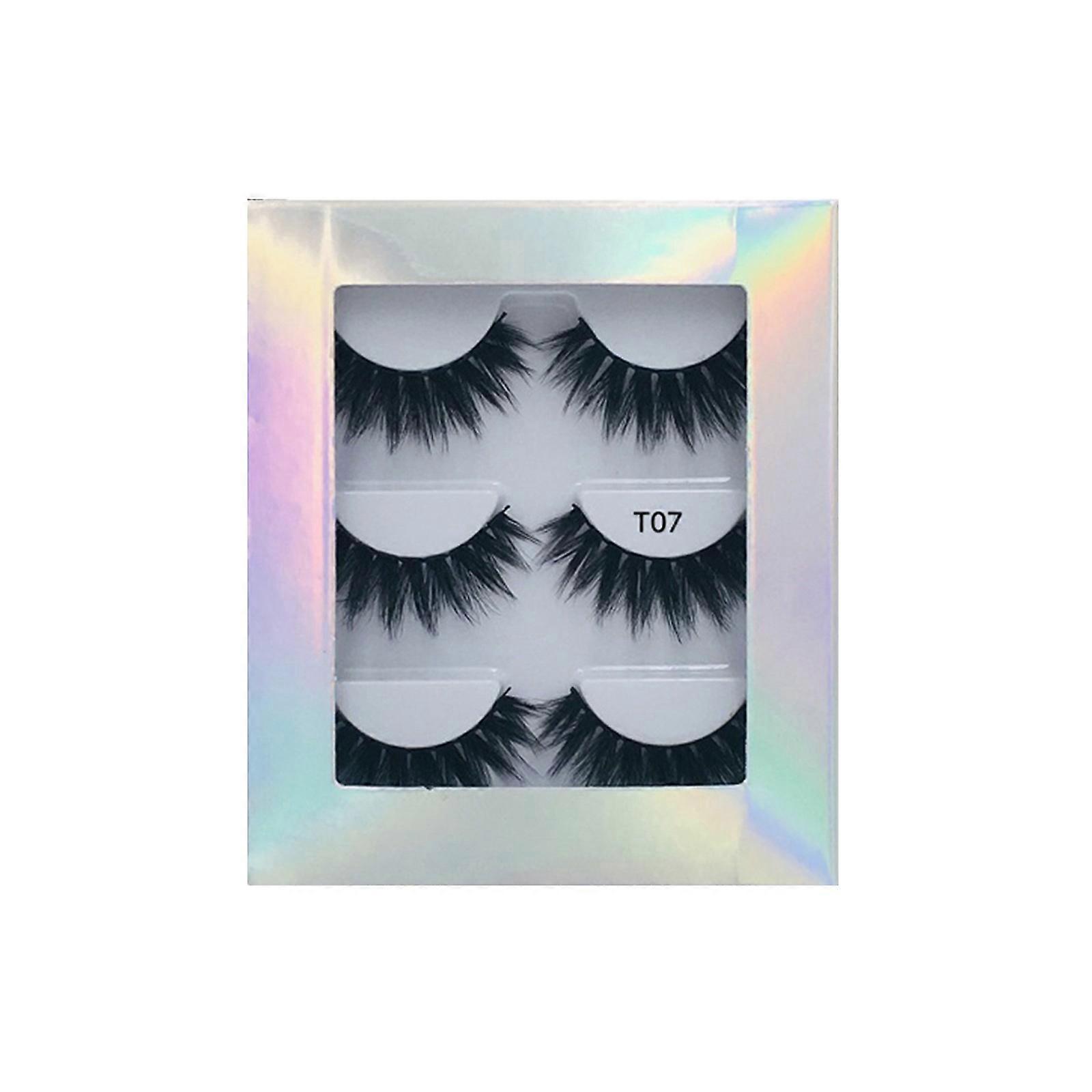 20mm 3 pairs of Mink Lashes false eyelashes multi-layer thickened eyelashes PU6713