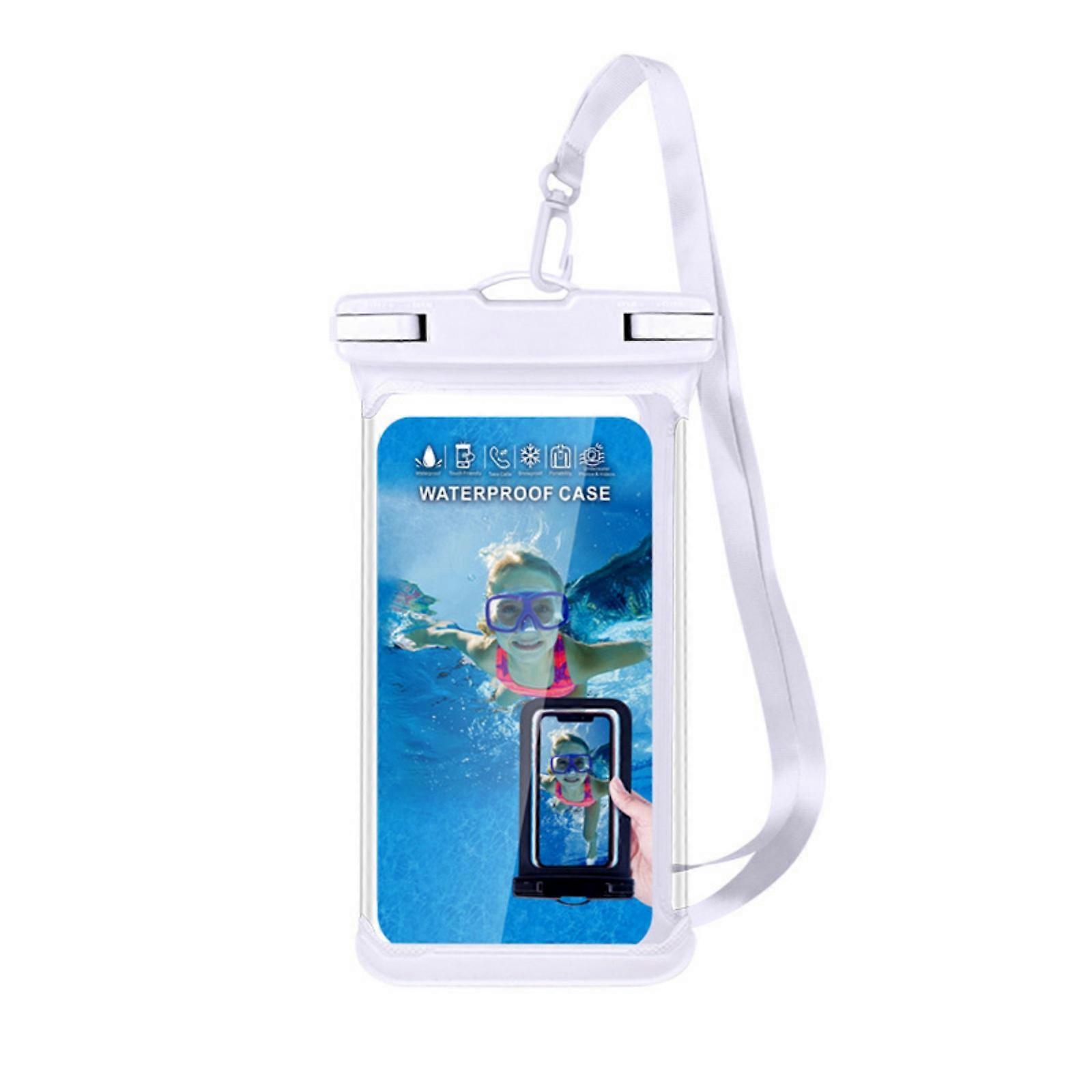 Waterproof Phone Pouch IPX8 Protective Sleeve Protector Case with Touchable Screen Function and Wide Compatibility Clear  White
