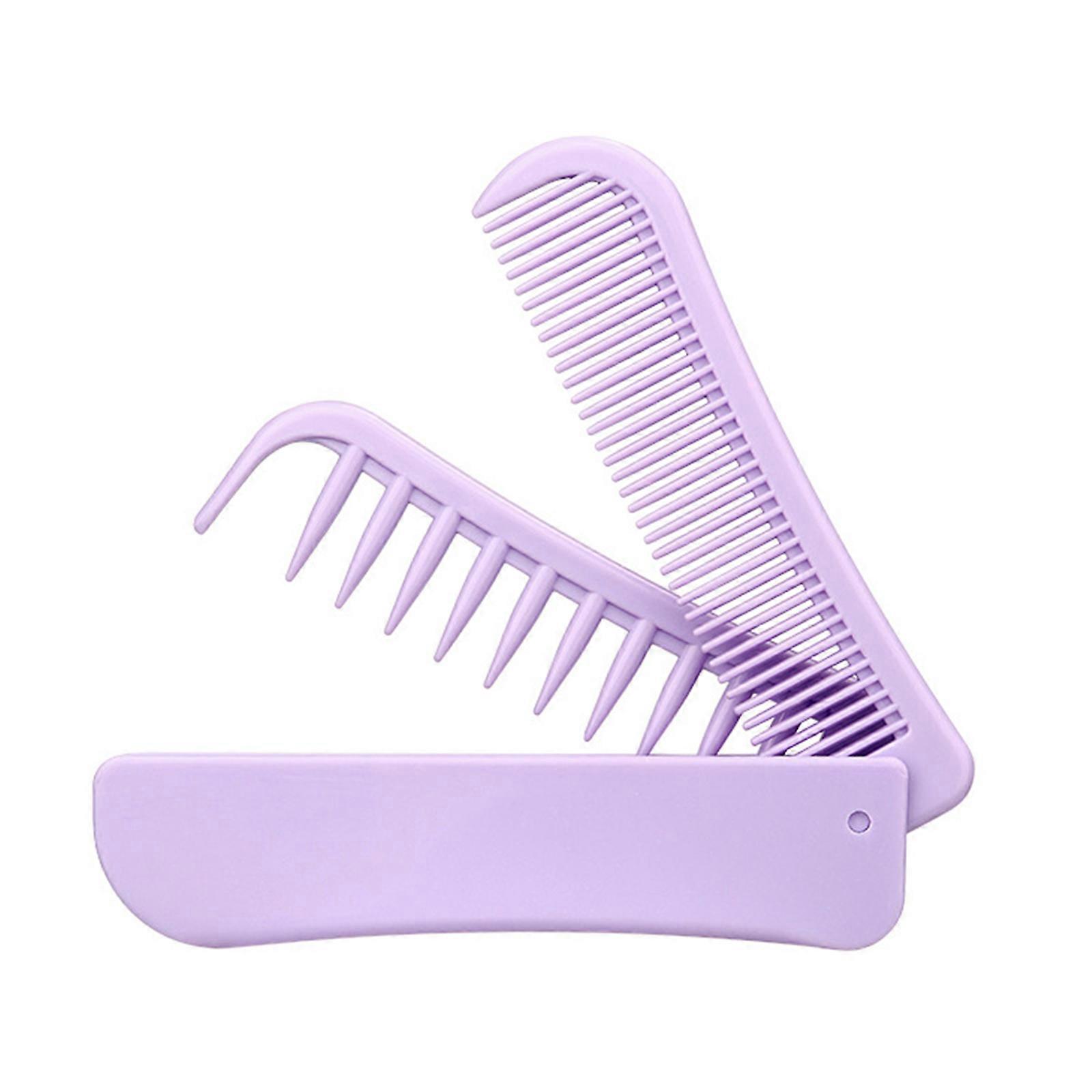 Convenient Folding Comb Wide Tooth DesignsUnisex Hair Combs Styling Accesories for Everyday Use and Travel  Purple