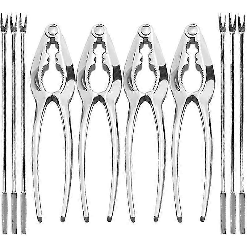 Meeresfrüchte-Werkzeug-Set Nussknacker mit 10 Stück, Meeresfrüchte-Öffner-Werkzeug-Set, 4 Stück Krabbencracker und 6 Stück Meeresfrüchte-Gabeln bs