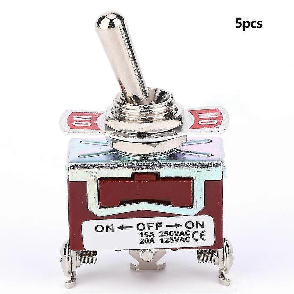 5pcs SPST Toggle Switch 3 Positions ON OFF ON Monopole Waterproof Toggle Switch