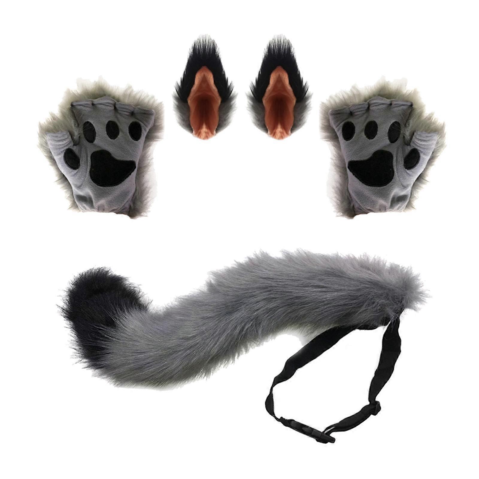Cosplay Costume Tail Ears Gloves Gothic Set