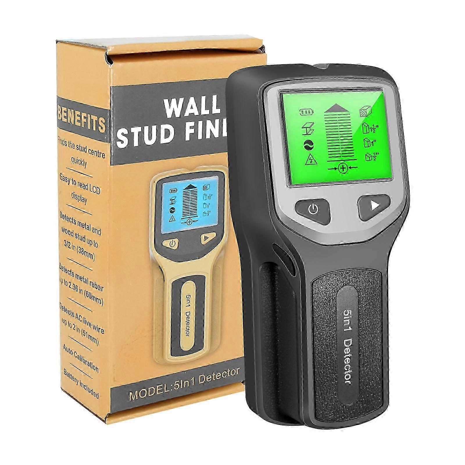 5 in 1 Digital Stud Finder Wood Metal Pipe Wire Wall Sensor Scanner LCD Detector