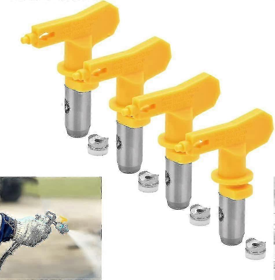 517 And 415 Tungsten Steel Airless Spray Nozzle Two Sizes Reversible Spray Gun With 4 Seal Rings Heavy Duty Nozzle For Paint, Furniture, Fence4 Pcs Ed